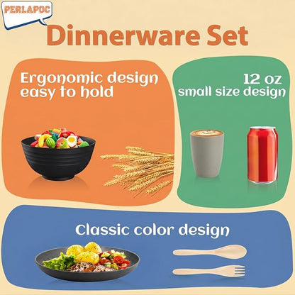Wheat Straw Dinnerware Sets 20 PCS - Image 7