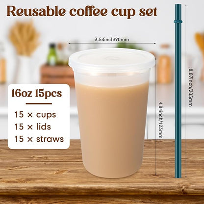 Lounsweer 15 Pcs Clear Reusable Cups - Image 3