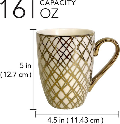 Matrix Gold Porcelain Coffee & Tea Mug Set – Premium Fine Porcelain - Image 7