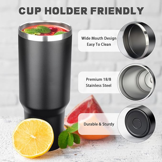 40 oz Tumbler with Lids and Straws, Stainless Steel Insulated Coffee Tumbler - Image 3