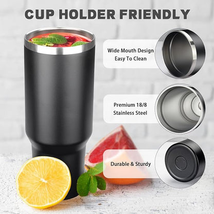 40 oz Tumbler with Lids and Straws, Stainless Steel Insulated Coffee Tumbler - Image 3
