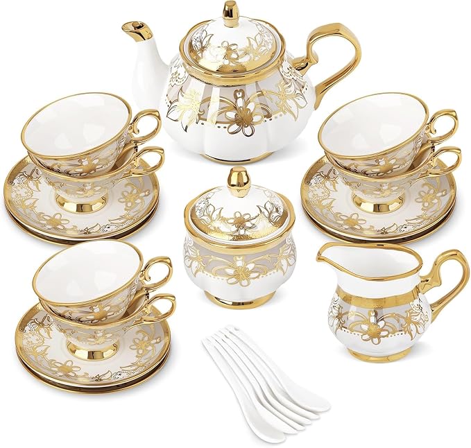 fanquare 21 Pieces Porcelain Tea Set by fanquare