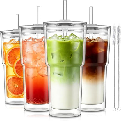 KEMORELA 20 oz Double Wall Glass Tumblers by KEMORELA