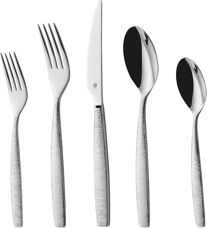 Engraved Silverware Set for 6 | 18/10 Stainless Steel Flatware by DANIALLI