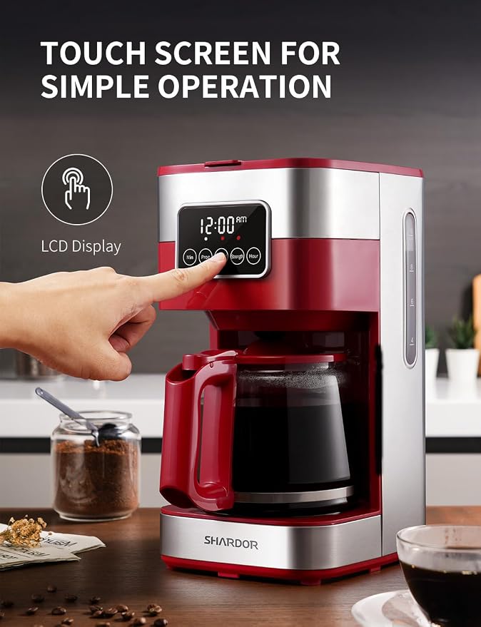 SHARDOR 10-Cup Programmable Coffee Maker, Regular & Strong Brew Drip Coffee - Image 2