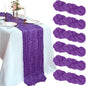 6 Pack 10Ft Dark Purple Cheesecloth Table Runner 23 x 120 Inch | Gauze Rustic by CKIKU