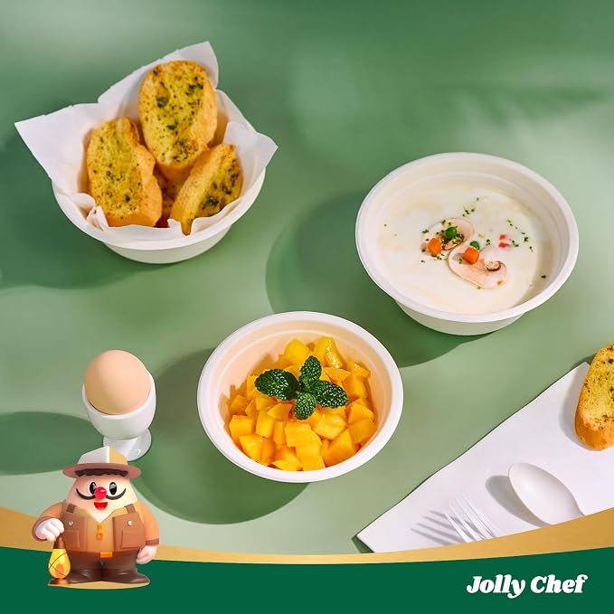 Compostable Disposable Paper Bowl Heavy Duty Soup Containers Biodegradable - Image 4