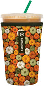 Sok It JavaSok Iced Coffee & Cold Soda Insulated Neoprene Cup Sleeve (Pumpkin Spice, Medium: 22-28oz)