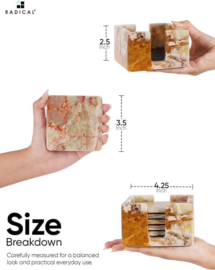 Radicaln Square Marble Coasters Set of 6 - Image 7