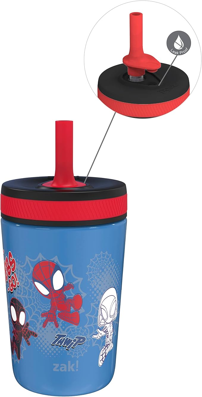 Zak Designs Marvel Spider-Man Kelso 12oz Leak-Proof Toddler Straw Cup by ZakDesigns