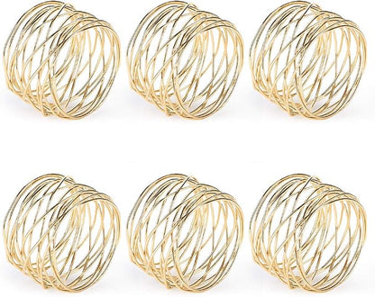 Accmor Napkin Rings, Metal Gold Round Napkin Rings Buckles - Image 8