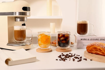 CNGLASS Glass Coffee Mugs 12oz, Double Wall Insulated Mug Set - Image 6