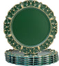 Green Charger Plates Set of 6, Decorative Table Plastic Chargers for Dinner Plates, Party, Wedding, Thanksgiving, Christmas, FD1GR