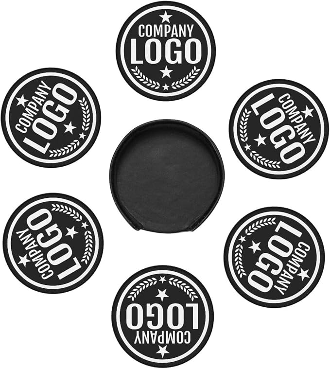 Custom Leather Coasters with Logo - Image 7