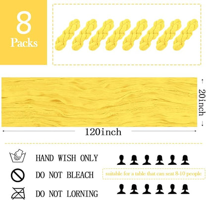 8 Pack Lemon Yellow Cheesecloth Table Runner 20 x 120 inch Gauze Table Runners - Image 2