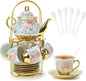 Porcelain Tea Cup and Saucer Set European Tea Set by Hebaogugu