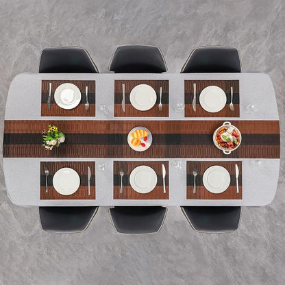 Table Runner 71 Inches Long, Vinyl Woven Farmhouse Table Runners | Washable - Image 8