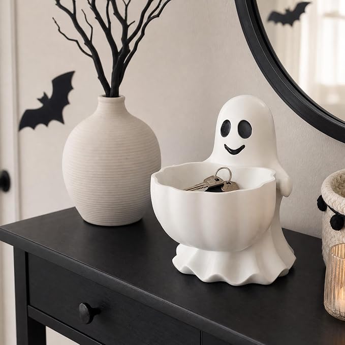 Halloween Decor Cute Ghost Candy Bowl Durable Resin Snack Holder | Generous - Image 7