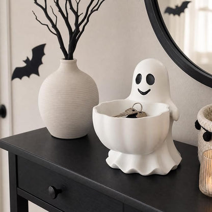 Halloween Decor Cute Ghost Candy Bowl Durable Resin Snack Holder | Generous - Image 7