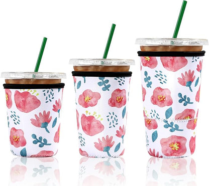 Cobetech Iced Coffee Sleeve Reusable, 3 Pack Neoprene Coffee Cup Sleeves by Unknown