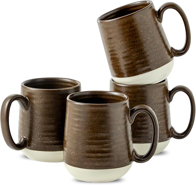 HASENSE Ceramic Coffee Mug Set of 4, 15 oz Coffee Cups by Hasense
