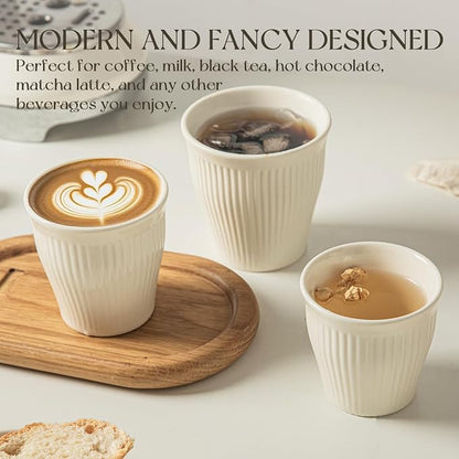 KEMORELA Espresso Cups Set of 3 – 5.5oz/7oz/10oz Ceramic Espresso Cups - Image 2