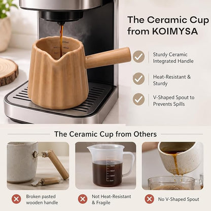 Ceramic Espresso Cups Set of 2, 6 OZ Espresso Shot Cups - Image 3