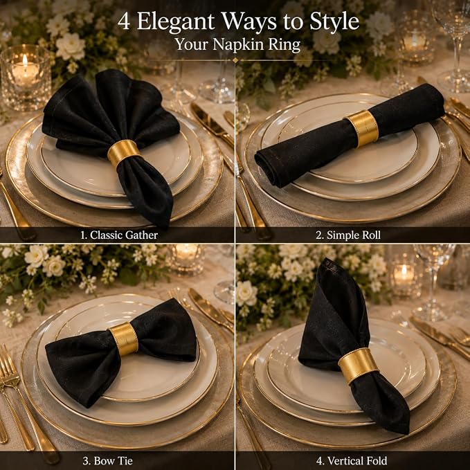 Premium Iron Napkin Rings Set of 12, Rustic Farmhouse Table Decor, Modern - Image 9