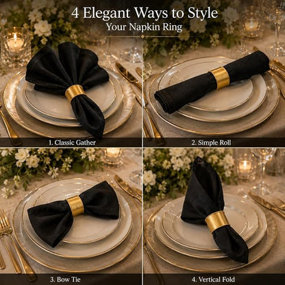 Premium Iron Napkin Rings Set of 12, Rustic Farmhouse Table Decor, Modern - Image 9