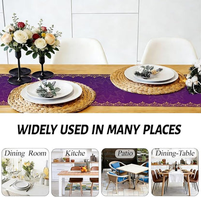 Linen Diwali Table Runner, Diwali Table Cloth Indian Table Decorations | Long - Image 5