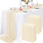 20 Pack Ivory Cheesecloth Table Runner 10FT Long Boho Gauze Fabric Table Runner by Lamshionow