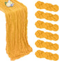 6 Pack Gold Cheesecloth Table Runner 35 x 120 Inch | Boho Gauze Cheese Cloth by Pepmily