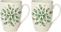 Lenox Hosting the Holidays Holly Porcelain Christmas Mug Set by Lenox