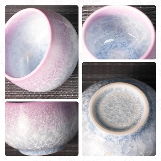 KAMMAK Japanese Tea Cups, 6.7 Oz Small Handmade Ceramic Teacups, Loose Leaf and - Image 4