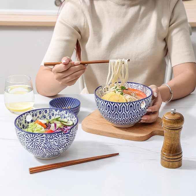 Selamica Ceramic Ramen Bowls Set, 15 OZ Noodle Bowls - Image 6
