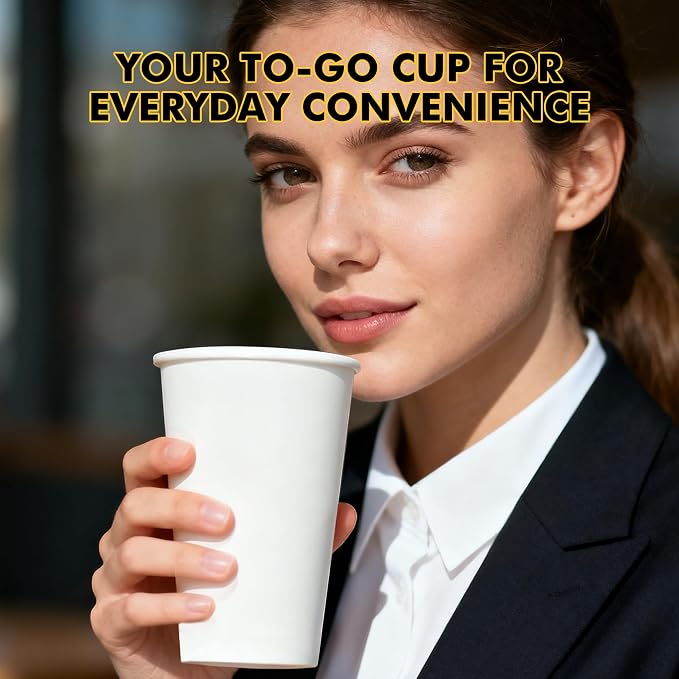 RACETOP 16 oz 500 Pack Disposale Paper Coffee Cups, To Go Cups Ideal - Image 4