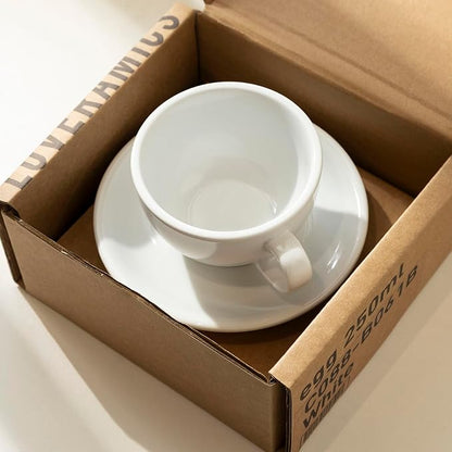 Loveramics Cappuccino Cup with Saucer, 8 oz Ceramic Coffee cup with Round Bottom - Image 4