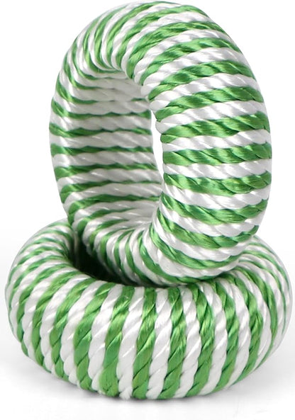 Napkin Rings Set of 12 - Rayon Napkin Holders for Dining, Anniversary, Birthday, Christmas | Napkin Rings for Home and Kitchen Décor | Adornment for Table Settings(Green White) - ALPHA Living HOME