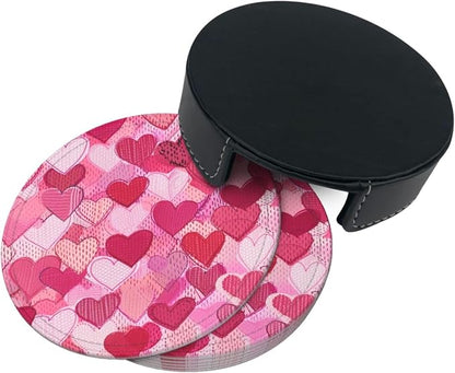 90s Retro Hot Pink Heart Coasters - Image 7