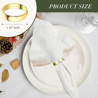 Gold Napkin Rings-20 Pcs Stainless Steel Napkin Rings | Metal Napkin Ring - Image 2