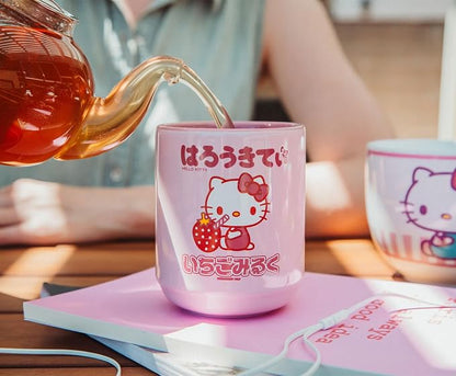Silver Buffalo Sanrio Hello Kitty Sipping Strawberry Milk Asian-Style Ceramic - Image 4