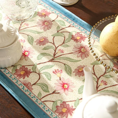 Patdrea Designer Elegant Velvet Table Runner, Colorful Floral Pattern, - Image 4