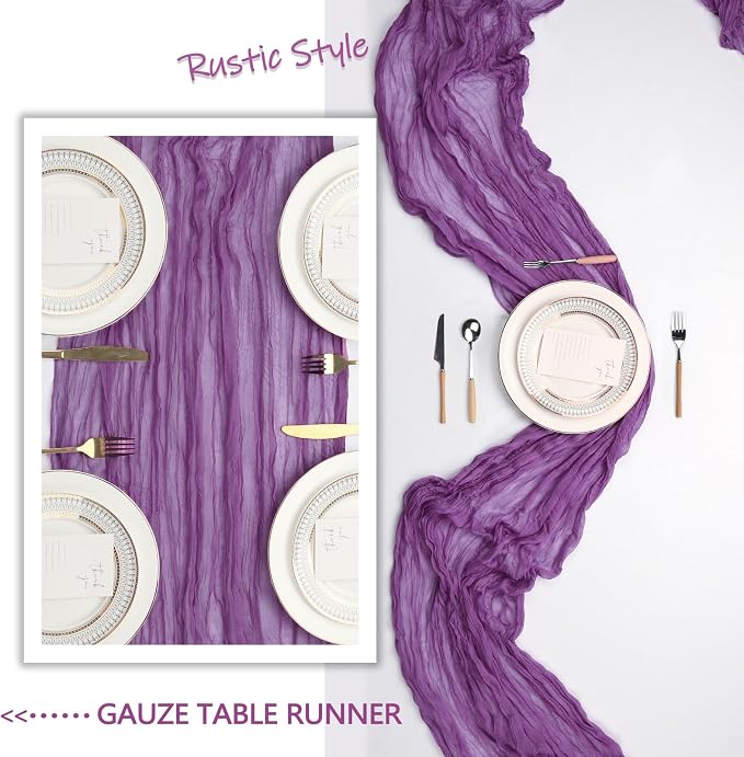 6 Pack Purple Cheesecloth Table Runner 10Ft Gauze Cheese Cloth Table Runner - Image 5