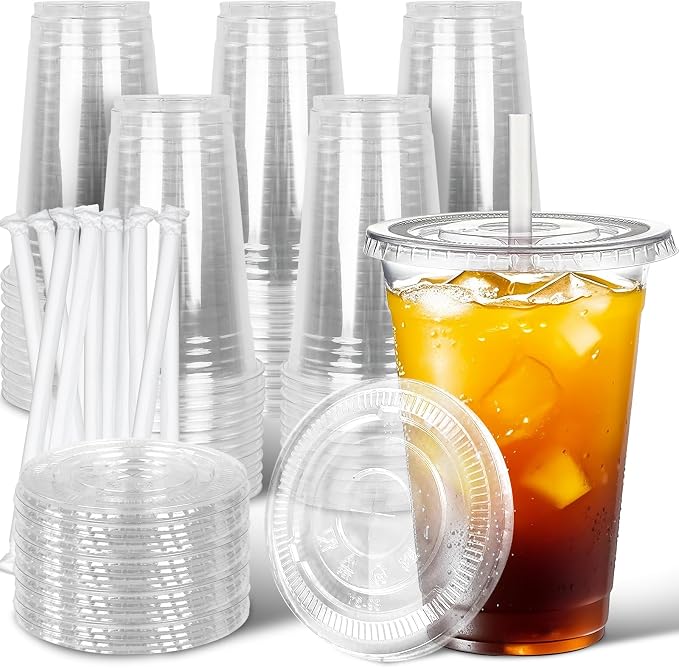 Ginkgo 50 Pack 24 oz Clear Plastic Cups by HOME