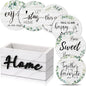 Queekay Coasters Set of 6 House Warming Gifts New Home Wooden Farmhouse Drink by Queekay