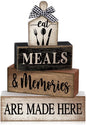 Moucuny 4 Pcs Farmhouse Kitchen Decor Wooden Plate Farmhouse Table Decor Black by Moucuny