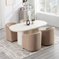 Modern Barrel Dining Chairs with Rolling Casters Set of 4, Upholstered Velvet Swivel Dining Room Chairs with Wheels for Kitchen Living Room Home Office, Khaki