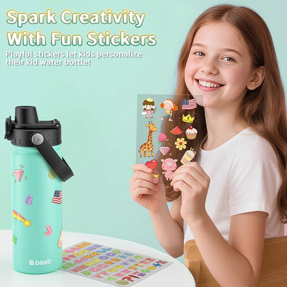 baab 18oz Kids Insulated Water Bottle 18/8 Stainless Steel Kids Cup 1 Pack | - Image 6