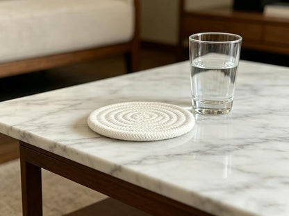 Coasters Set of 8, Cotton Woven, 4.3 inches, - Image 8