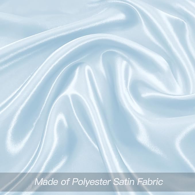 P Pothuiny 24 Pcs Light Blue Satin Napkins 17 x 17 in, Satin Cloth Napkins | - Image 4